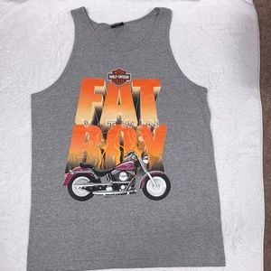 Motor cracked Harley Davidson tank top large fat boy